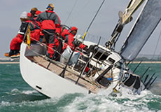 Yacht in rough seas