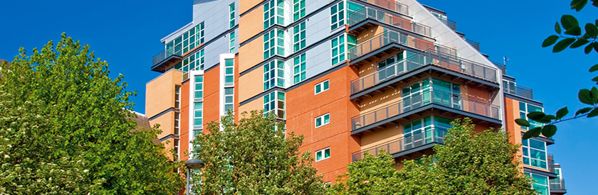 Exterior of modern block of flats